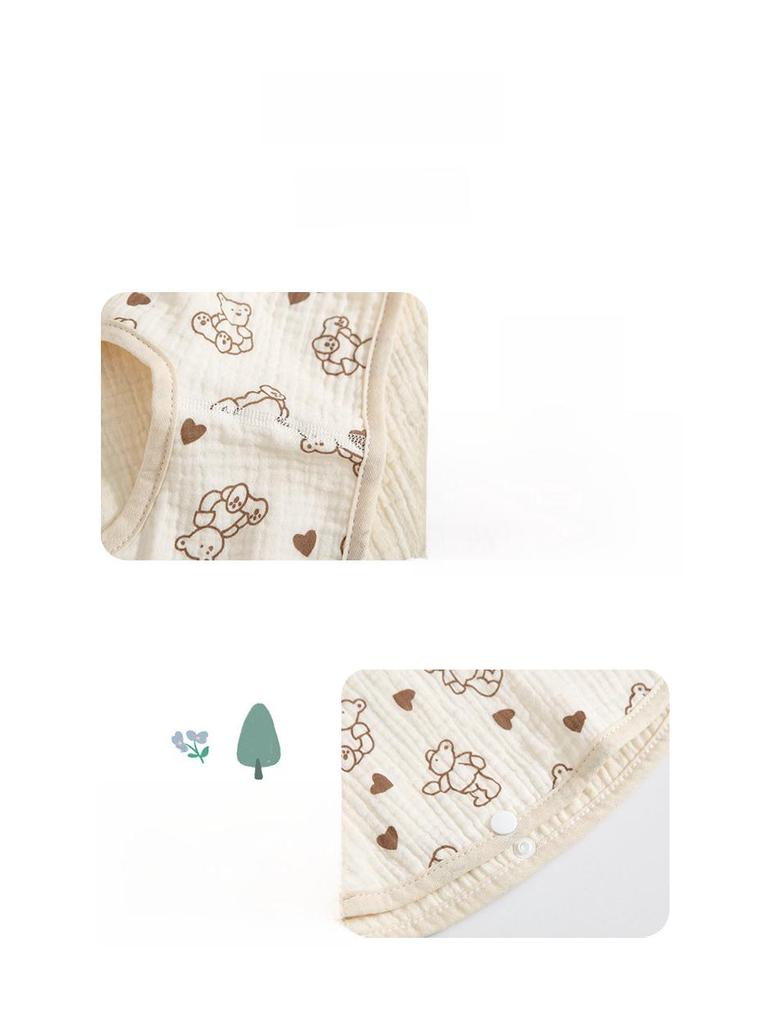 Four-Layer Children's Sleeveless Gauze Sleeping Bag: Anti-Kick, Summer-Weight, Korean Style.