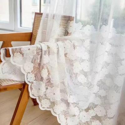 Bestickte Voile Gardinen Transparent Lichtfilternd Sichtschutz Fensterschleier für Erker Schlafzimmer Wohnzimmer Vorhänge
