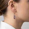 Women's Amethyst Teardrop & Tiger Eye Malachite Gold Earrings