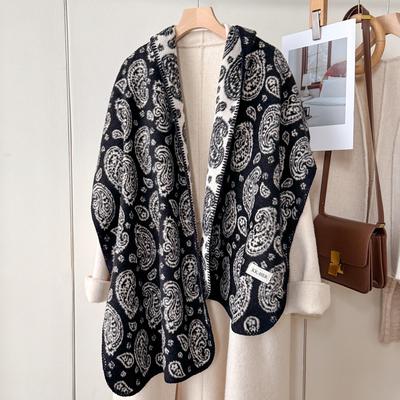 Thick Warm Winter Cashmere-Like Scarf for Women - Luxury Paisley Print Shawls Wraps, Lady's Travel Stole & Fashion Bufanda