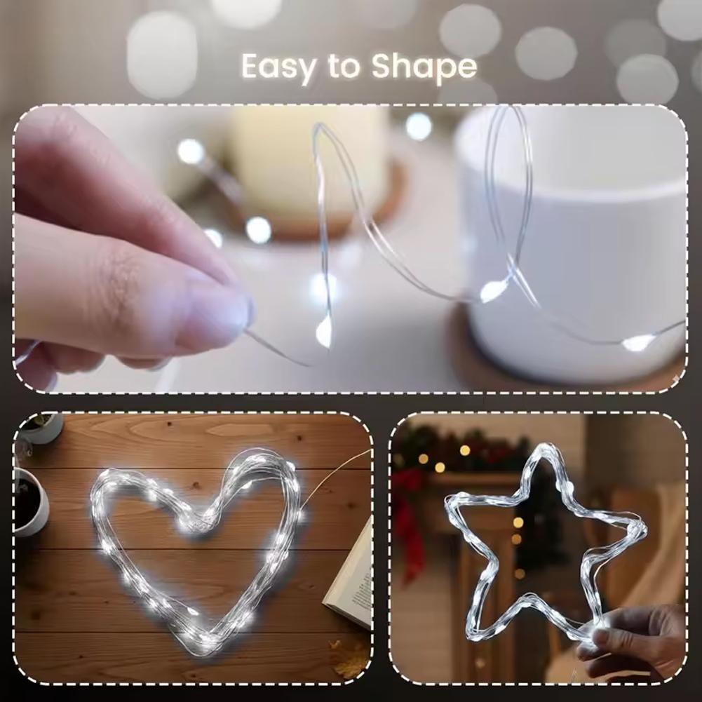 LED String Lights Rechargeable Fairy Lights Mini Twinkle Copper Light Detachable Design Halloween Wedding Xmas Gift Decor