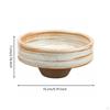 Shallow Bowl Vase Textured Ceramic Bloom Basin Rustic Pedestal Milk White