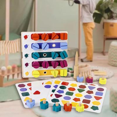 Screw Nut Toy Matching Game Geometry Building Blocks Creative Montessori Puzzle Board