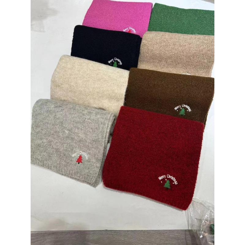 Korean Style Snowman Knitted Wool Scarf - Warm Unisex Winter Fashion