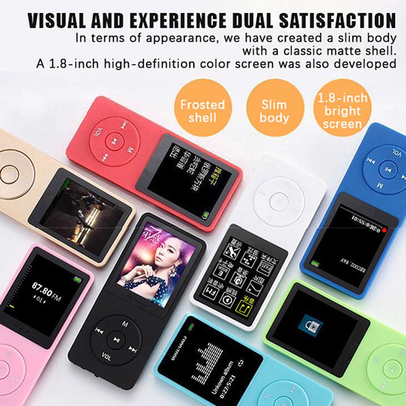 Bluetooth MP4 Music Player Compact Walkman Support TF Card Insertion for Daily English Listening Reading Entertainment