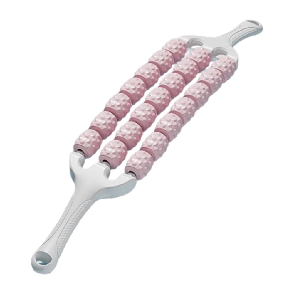 Curved Massage Roller Muscle Roller Ergonomic Guasha Massager Tool Non Slip Handle Curved Calf Roller for Lymphatic Drainage