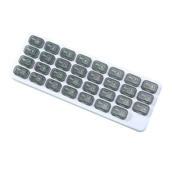 

Monthly Pill Organizer with Removable Pocket-Sized Storage Box Snap Lid Storage Case for Daily Travel серый