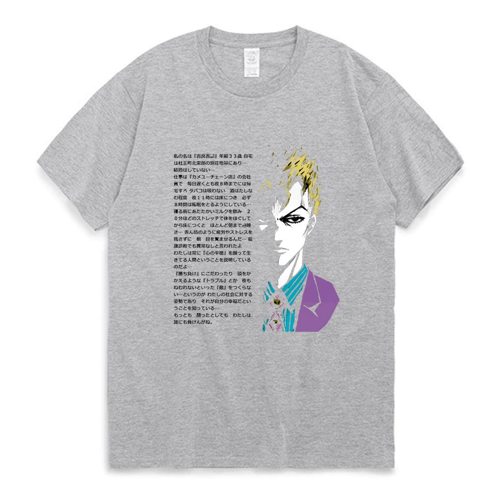 Anime Jojo Bizarre Adventure T Shirt Men Women Short Sleeved Tops Vaporwave Aesthetic Jotaro T-shirt Cotton Kujo Manga Tee Shirt