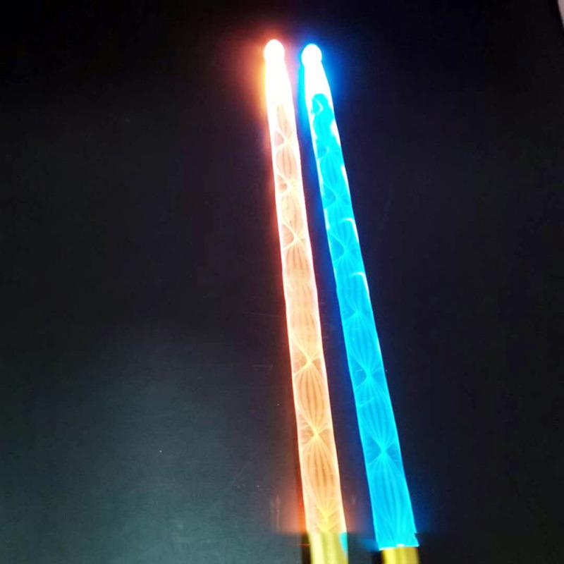 1 Pair Acrylic Luminous Drum Stick Colorful Induction Color Changing Fluorescent Drumsticks Musical