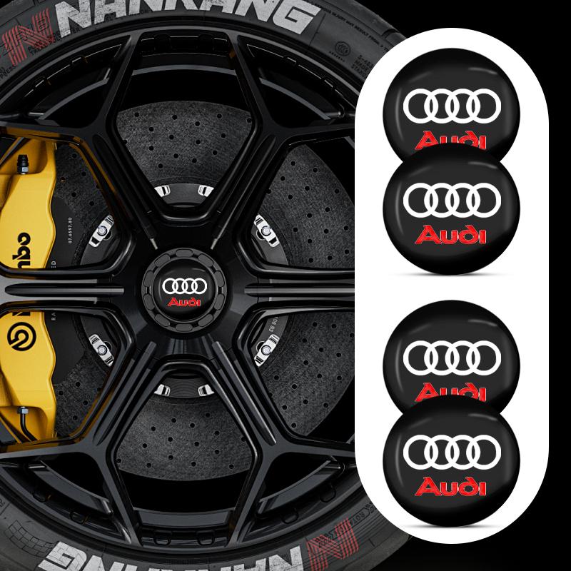 QR5 4x 56mm Auto Hub Center Caps Sticker Decal Rim Logo for M5 R8 TT A3 A4 A4L A5 Q7 A8L Q8 S4 S5 S6 S7