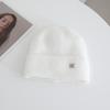 Metal Label Knitted Hats for Women's Autumn and Winter New Products Warm and Thickened Cold Hats  Face Enhancing Small Ear Protecting Hats