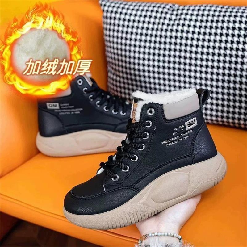 

Популярные кроссовки на высокой платформе женские модели 2025 осень и зима новая универсальная ретро женская обувь бархатные спортивные и повседневные туфли 40 чёрный