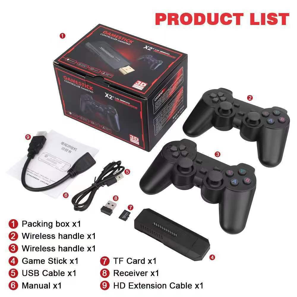 

X2 Home Game Console - Latest Upgrade with Heat Dissipation, Wireless Gamepad, 3D Classic Nostalgic Games 64GB Console