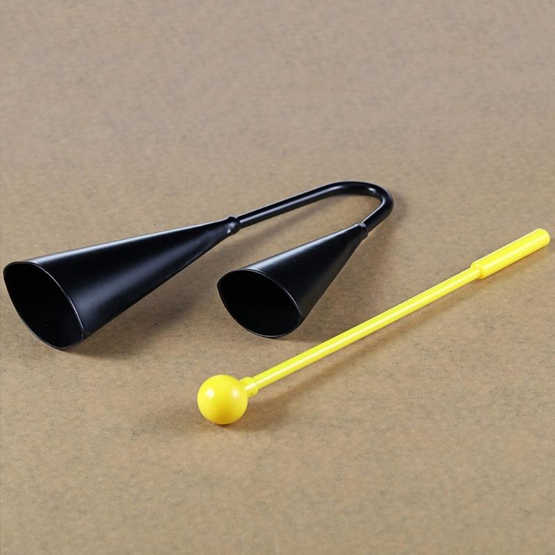 Pack of Cow Shaped Percussion Instrument Plastic Rod Included Exquisite Craftsmanship Agogo Bell for Music Practice