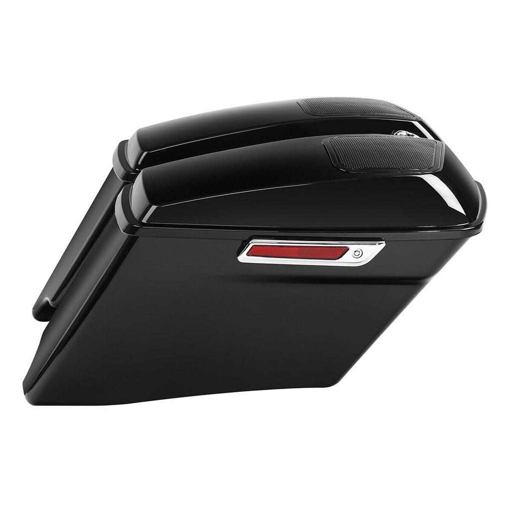 Motorcycle 4" Extended Stretched Saddlebag 6x9" Speaker Lids For Harley Touring Road Glide CVO 2014-2024