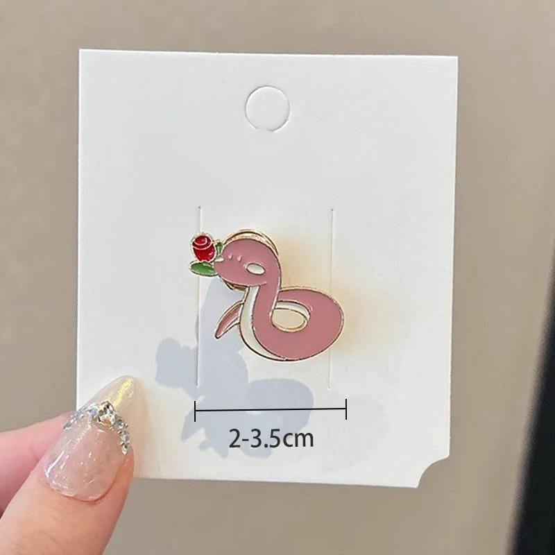 Year Cute Snake Brooch Metal Badge Cartoon Brooch Bags Clothing Accessories