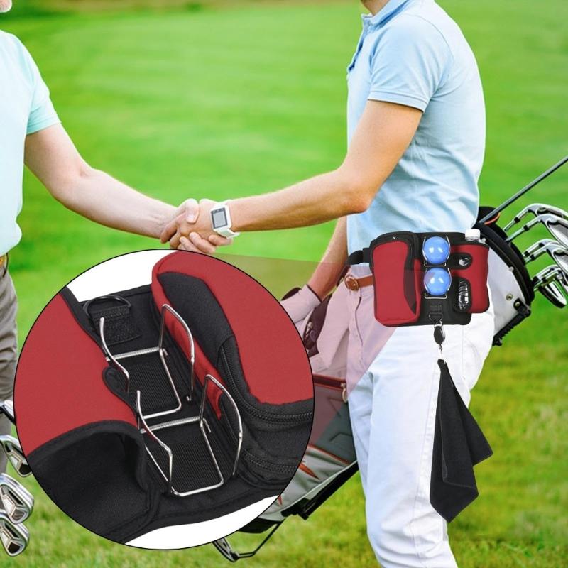 Compact Golf Ball Holder Case Storaeg Waist Bag With Adjustable Belt Weather Resistant For Course Travel