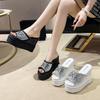 Fashion House Slippers Platform High-Heeled Shoes Lady Luxury Slides Increased Internal On A Wedge Peep Toe Designer Fashion Sexy Super