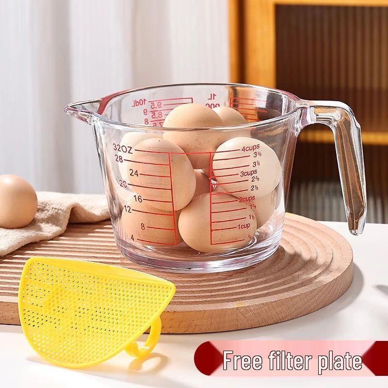Large Capacity Heat-Resistant Glass Measuring Cup and Bowl