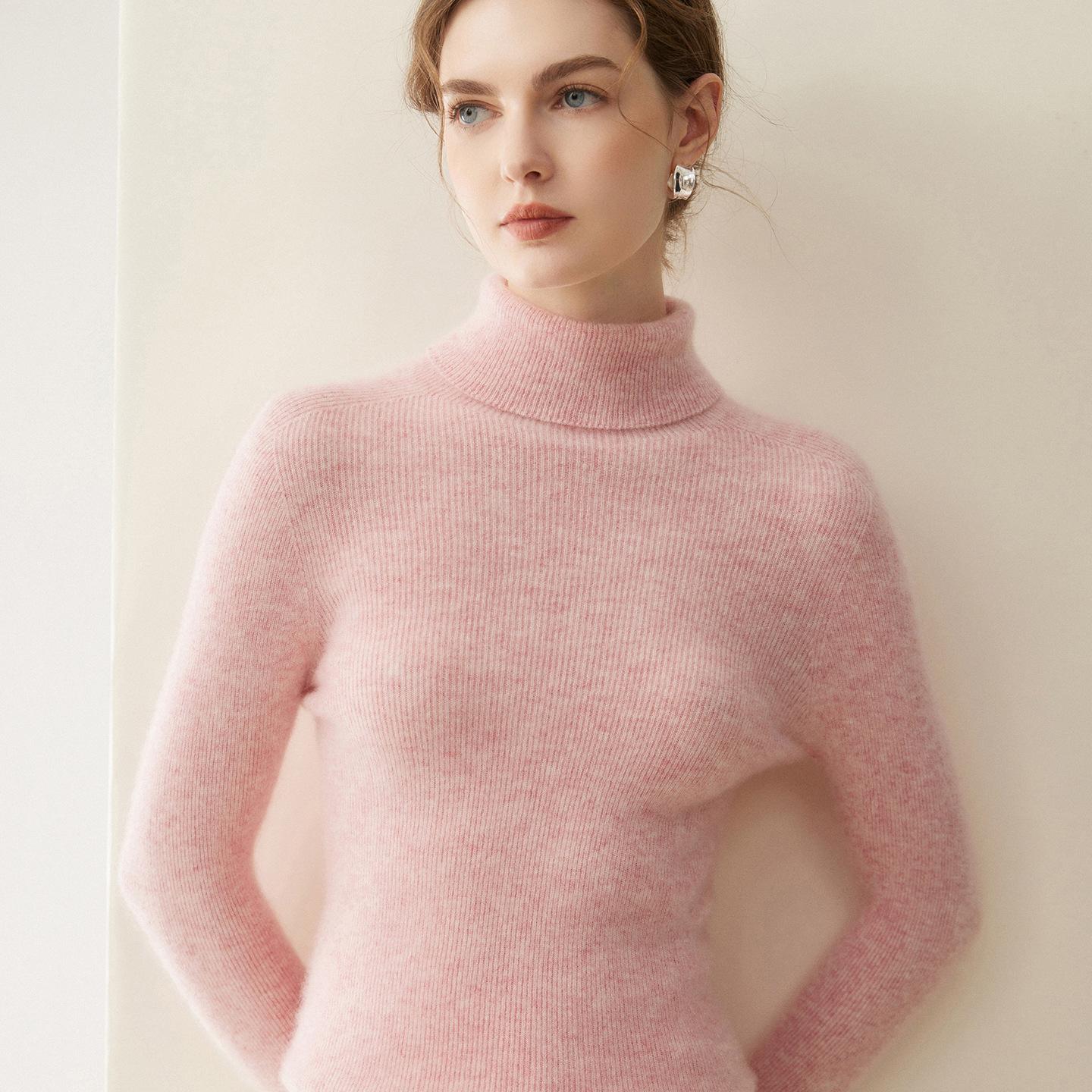 100% Cashmere High Neck Slim Fit