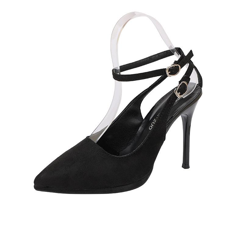 

Good temperament, wear high heels, women s single shoes, gentle and elegant leopard print, pointed head, shallow mouth, thin heel, bag head sandals. 43