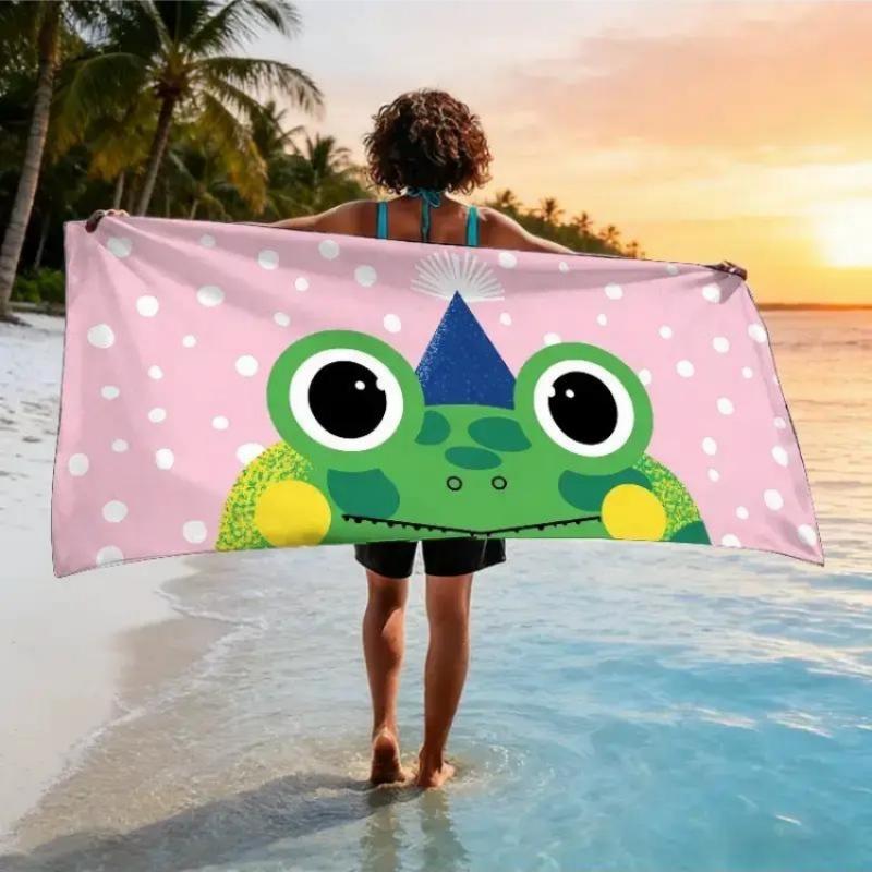 

1pc Illustration and Picture Book Sharing Theme Beach Towel, Pink Party Festival Beach Towel, Soft, Absorbent, Quick-Drying W30*H60(CM)