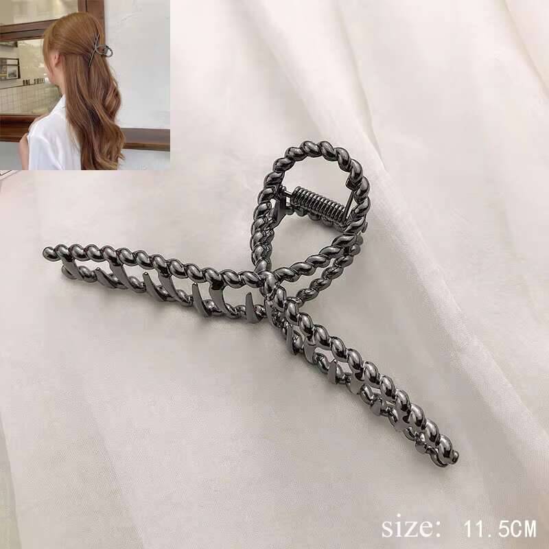 Einfache Metall Ausgehöhlte Geometrische Kralle Damen Elegantes Haaraccessoire Kreuz Krabbe Badeclip Für Frauen Mode Mädchen Kopfschmuck