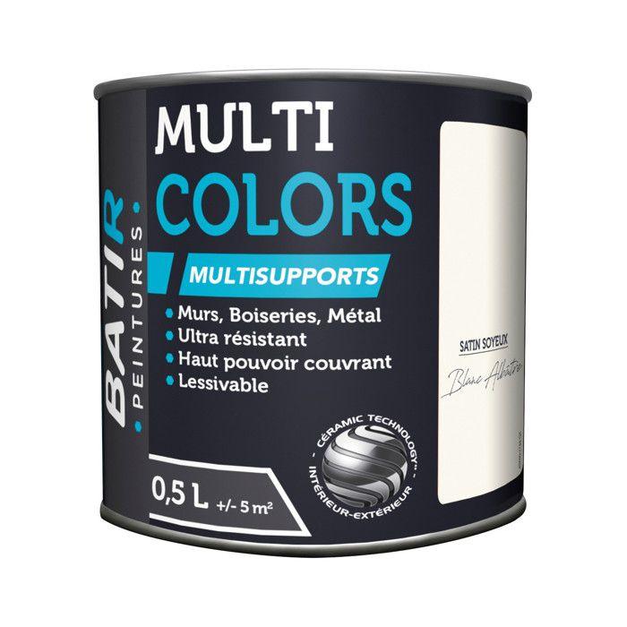 Peinture Batir Multi-supports Satin Soyeux 0,5 L Blanc Albatre