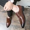 Mode Luxus Lederschuhe Herren Slipper mit Schnallen Lässige Herrenschuhe Britischer Stil Dicke Sohle Lackleder Weiche Schuhe Mokassin