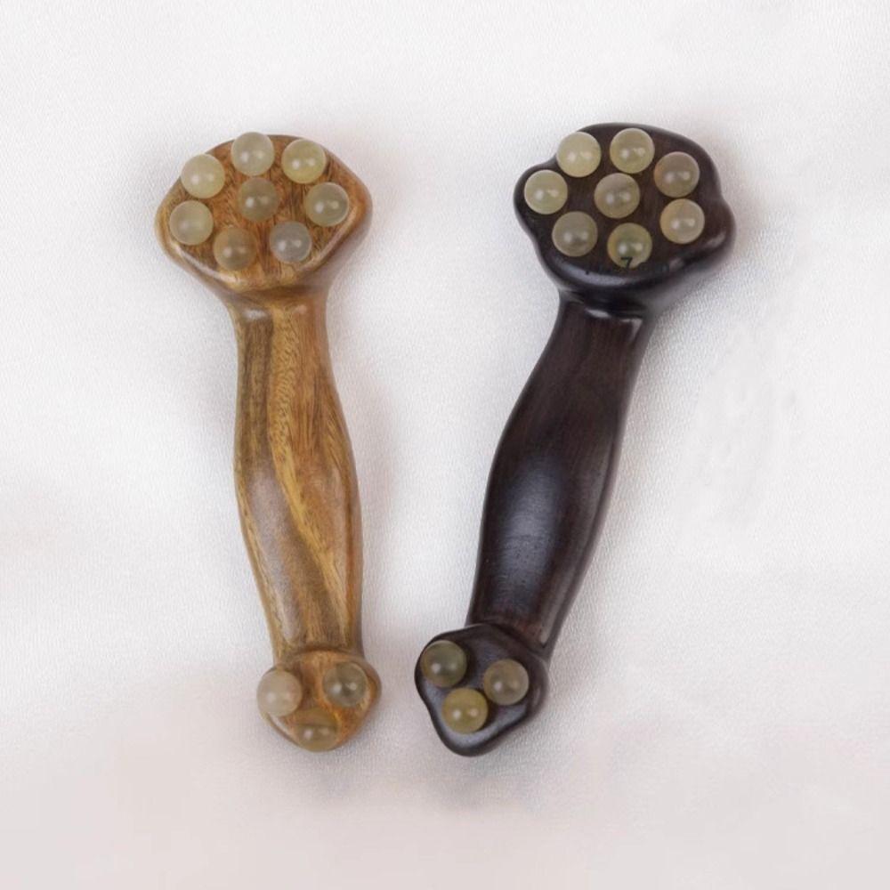 Copper Beads Meridian Message Comb Antistatic Wood Gua Sha Tool  Eye Relaxation