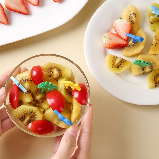 10ks vidlička na ovoce Tvar dinosaura Dort Ovocné párátko Opakovaně použitelné výběry jídla pro děti na Bento Lunch Decoration