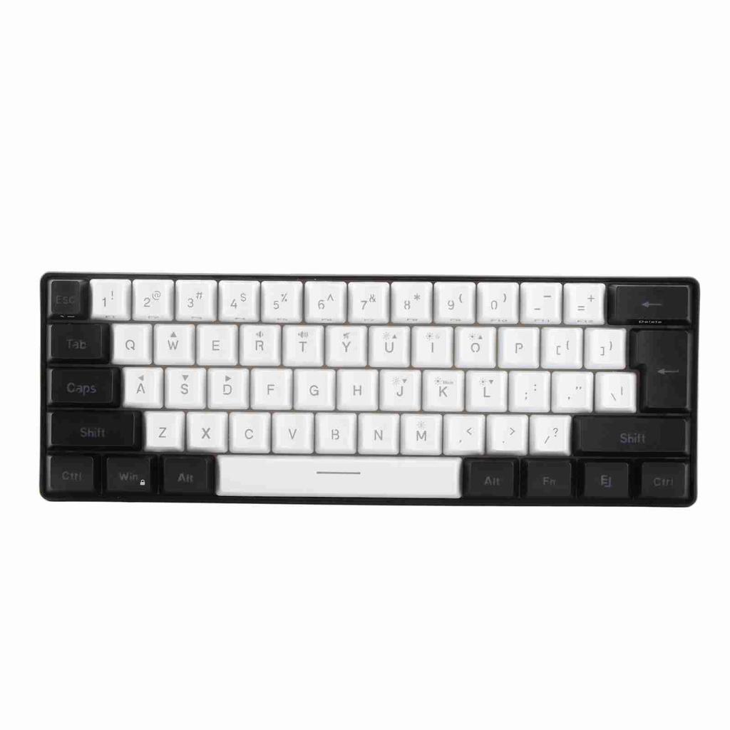 Gaming Keyboard USB 61 Keys RGB Backlit Ergonomic Contrast Color ABS Keycaps Wired Keyboard for Desktop Laptop Travel