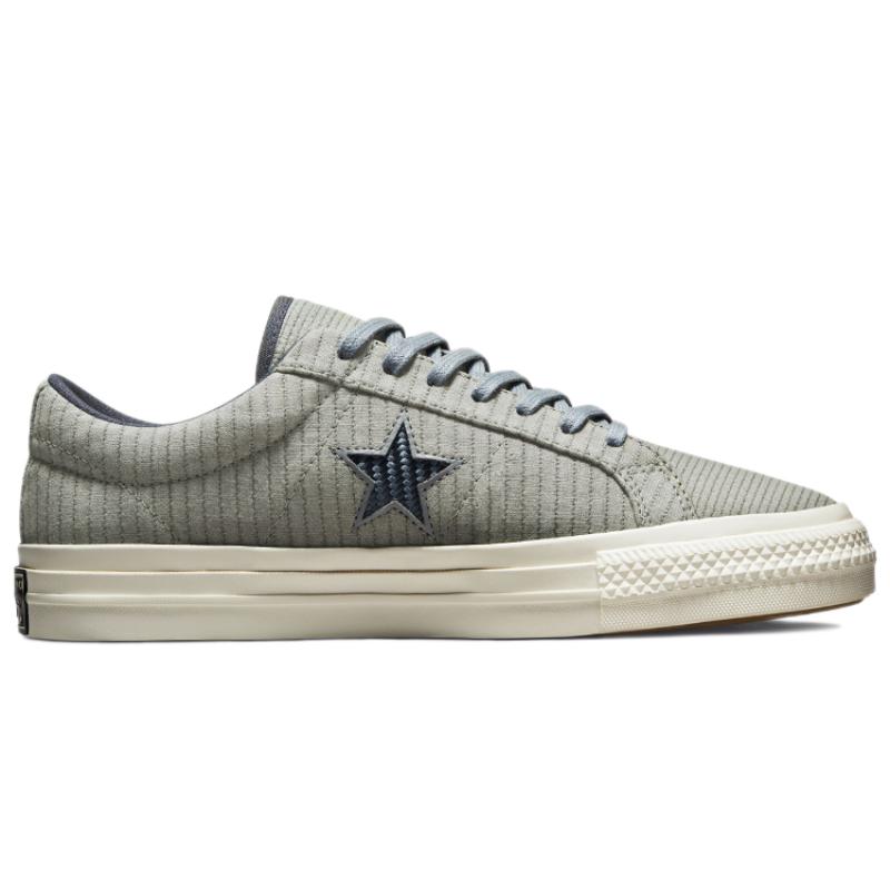 Converse One Star Mellow Mild Canvas Striped Sporty Low-Top Board Shoes Unisex Coastal Grey