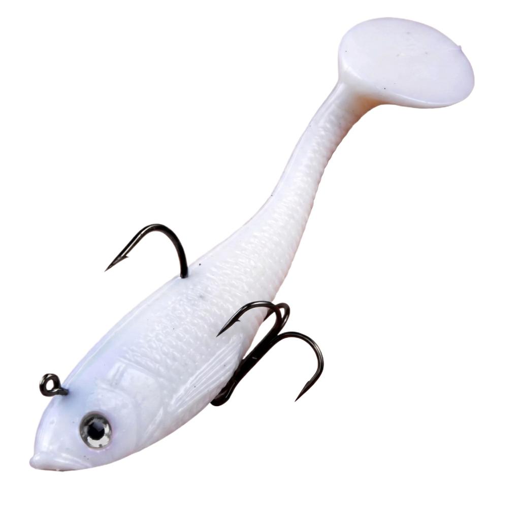 Soft Fishing Lure with Weighted Hook Bait for Bass Pike Bionic Shad Swimbait Soft Plastic Fishing Lure T-Tail Paddle Tail Lure