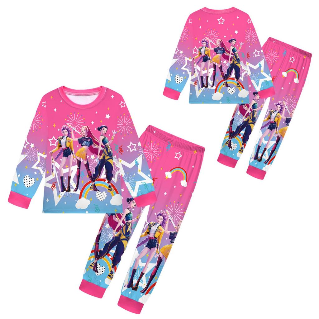 Children's Witch  Girls Printed Suit Long Sleeve Pants Suit
