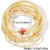 14K Gold Plated Pearl Beaded Cross Bracelets Stack Set for Women,Stretch Boho Colorful Christian Beads Ball Jewelry Friendship Summer Trendy Gift