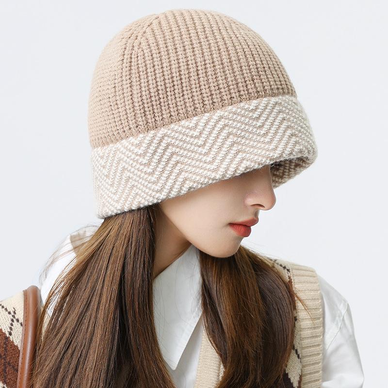 Outdoor warm thickened fisherman hat children versatile face small wool hat warm cold hat fashion knitted hat