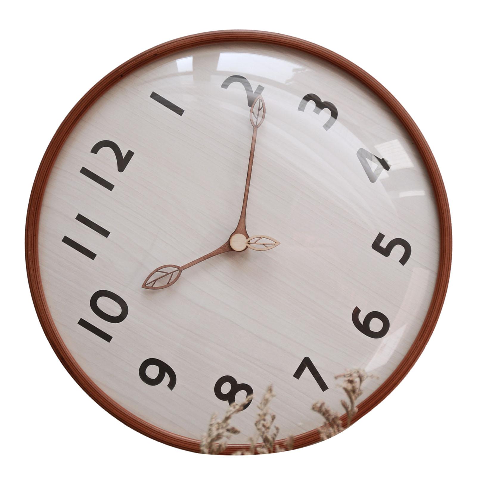 

Wood Wall Clock Retro Quiet Decorative 12 Inch Round Wall Clock for Home Bedroom Living Room Decor