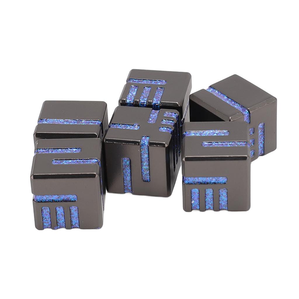 Набор из 6 металлических игральных костей из цельного цинкового сплава для ролевых игр с ящиком для хранения