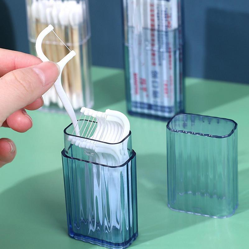 Cotton Swab Holder Cotton Swab Dispenser with Lid Travel Box Cotton Swab Jar Clear Acrylic Storage Box Bathroom Countertop Decor