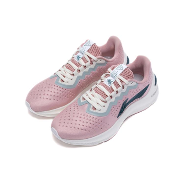Li Ning Arashi One piece Weaving Slip Resistant Abrasion Resistant Low top Running Shoes Women's Mist Rose Pink ARHQ068-2