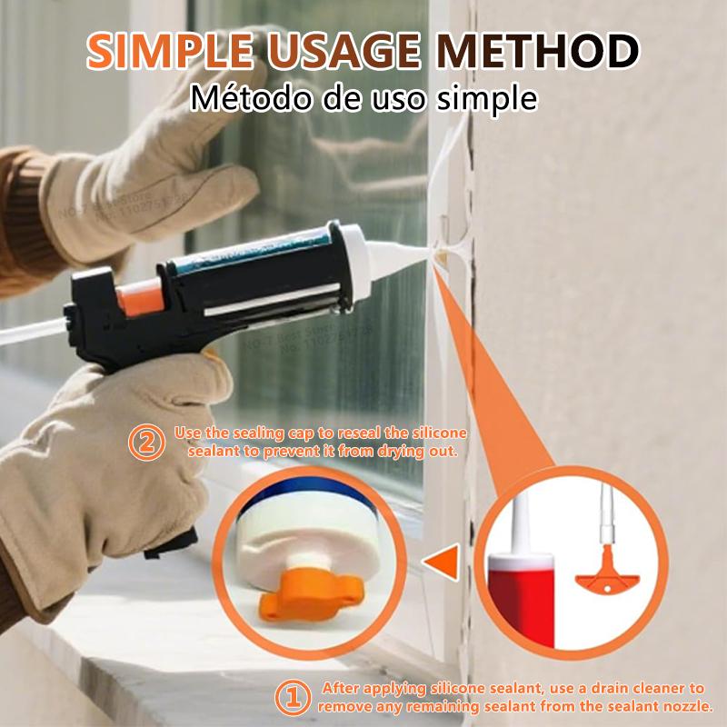 Sealant Saver Cap and Glue Nozzle Cleaner, Anti-Drying Silicone Caulk Tube Cover for Standard Caulking Guns DIY Tools