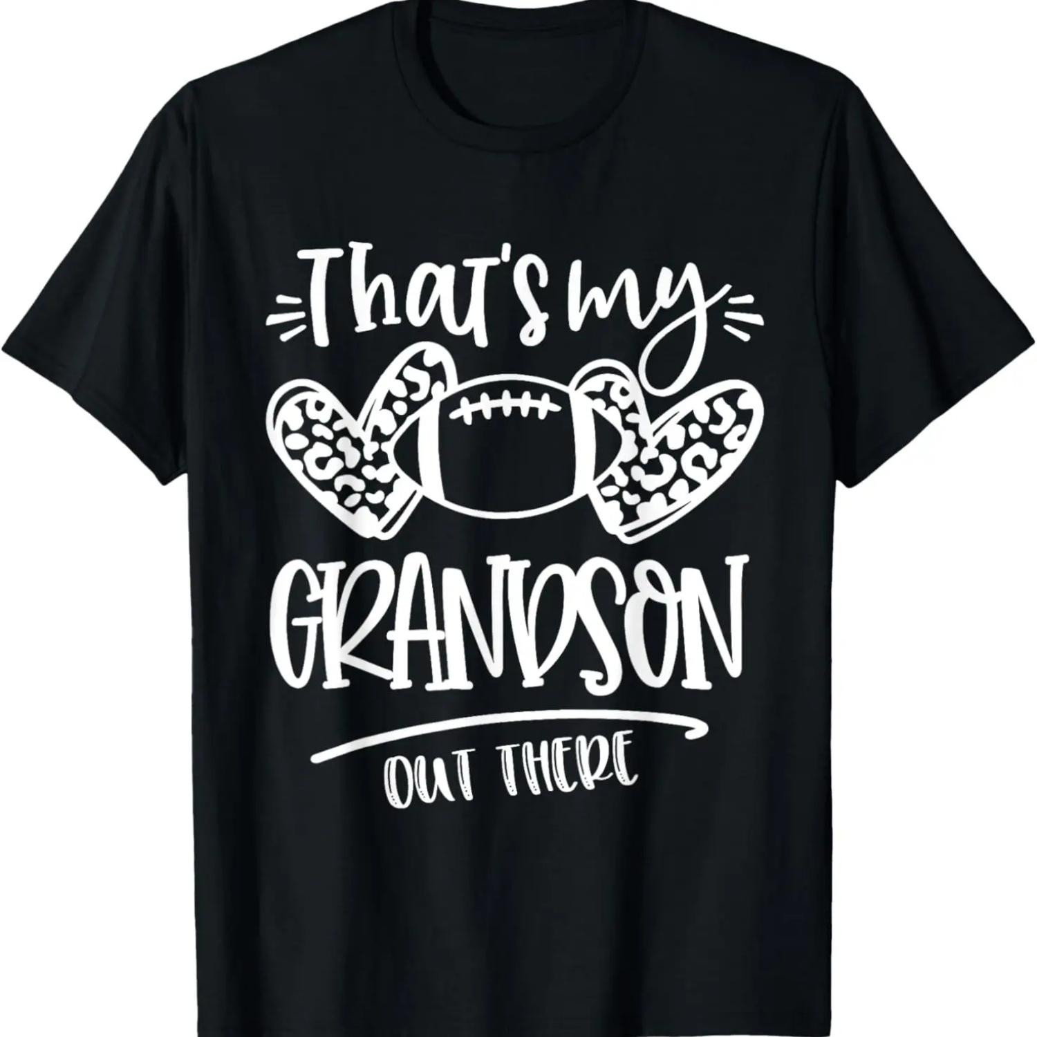 That s My Grandson out There Number Football Mom & Dad T-Shirt S чёрный