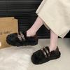 Warm Fluffy Shoes for Women with Thick Soles and Two Pedals To Wear 2025 Winter New Velvet Cotton Shoes Casual Lazy Doudou Shoes