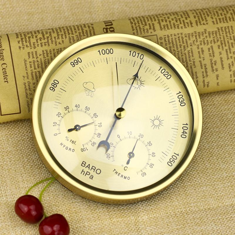 KX4B Metal 3 In 1 Barometer for Indoor and Outdoor Use Barometer Thermometer Hygrometer with Stainless Steel