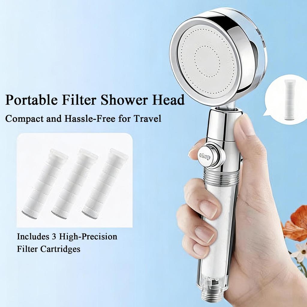 Filter Shower Head High Pressure Impurity Removal Sprayer Shower Filtered Head for Hard Water for Daily Bathing Washing Bathtub