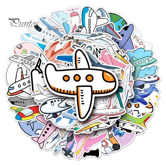 Graffiti Sticker 50Pcs Cartoon Waterproof Reusable DIY Self-Adhesive Aircraft Scrapbooking Pattern Phone Case Luggage Kids Gift Decorative