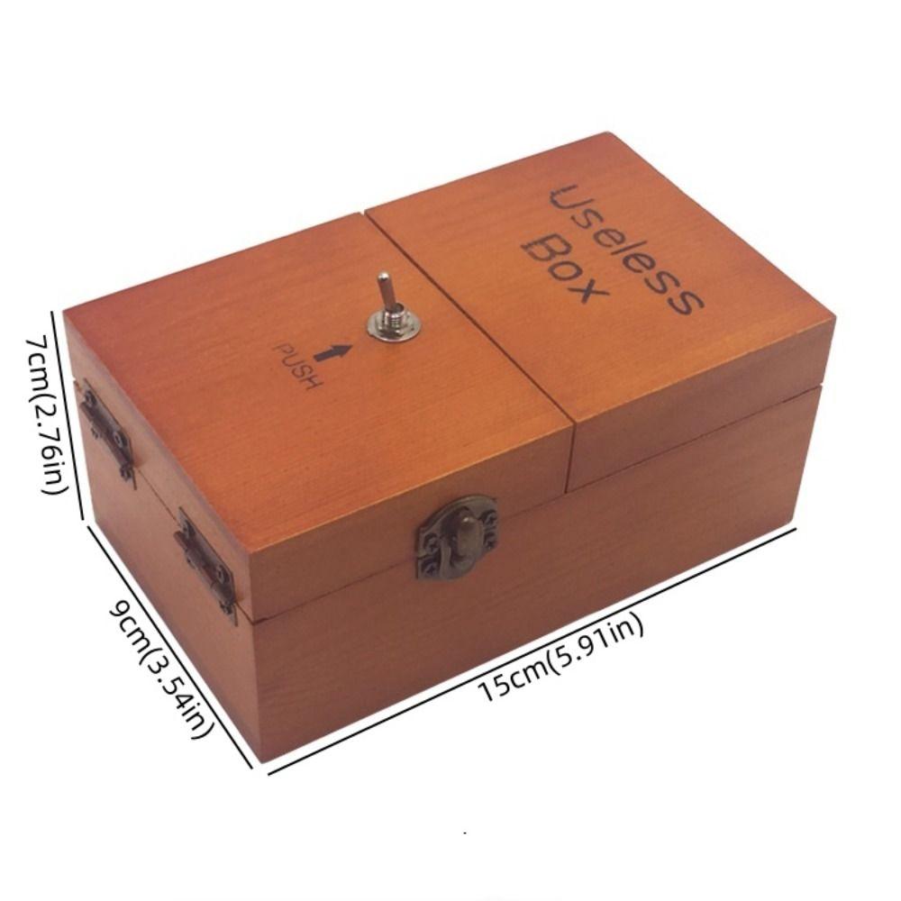 Leave Me Alone Electronic Useless Box Wood Color Wooden Useless Box Novelty Useless Box Kids Toy
