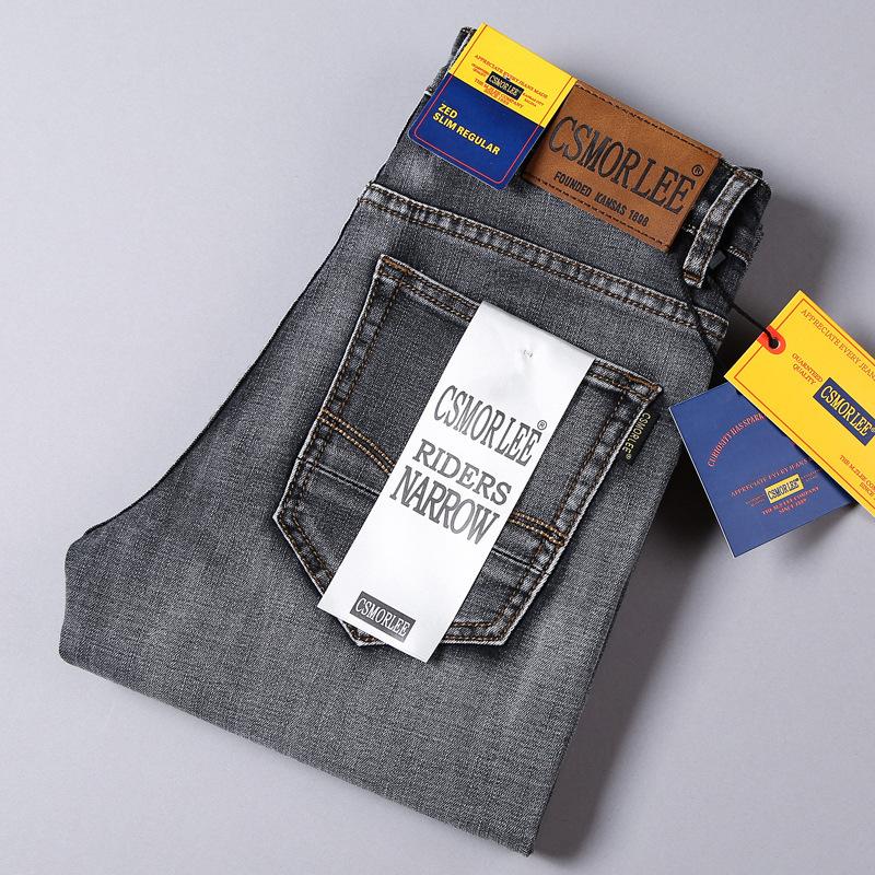 Little red horse Jeans Heren Recht Los Elastisch Slank Lente- en Herfstmodellen Nostalgie Lange Broek Heren Tijbroek 34