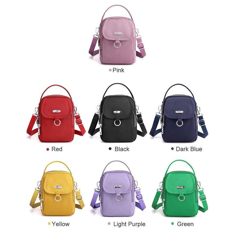 Damen Nylon Umhängetasche Crossbody Handtasche kleine Geldbörse Handtasche Reißverschluss Etui